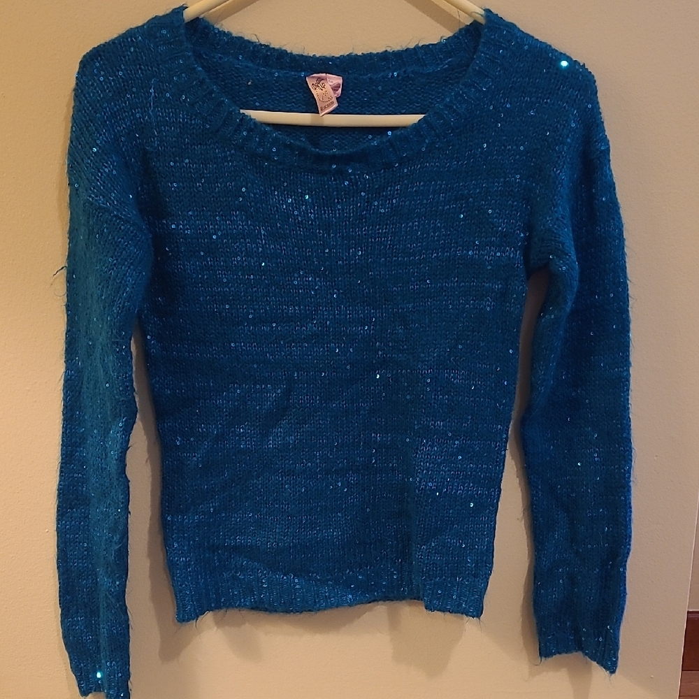 Dolled Up Sparkling Blue Women's Sweater